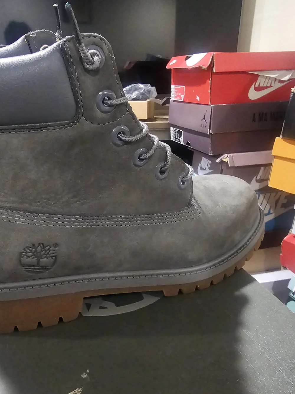Gray Men's Lace-Up Work Boots - Unbranded